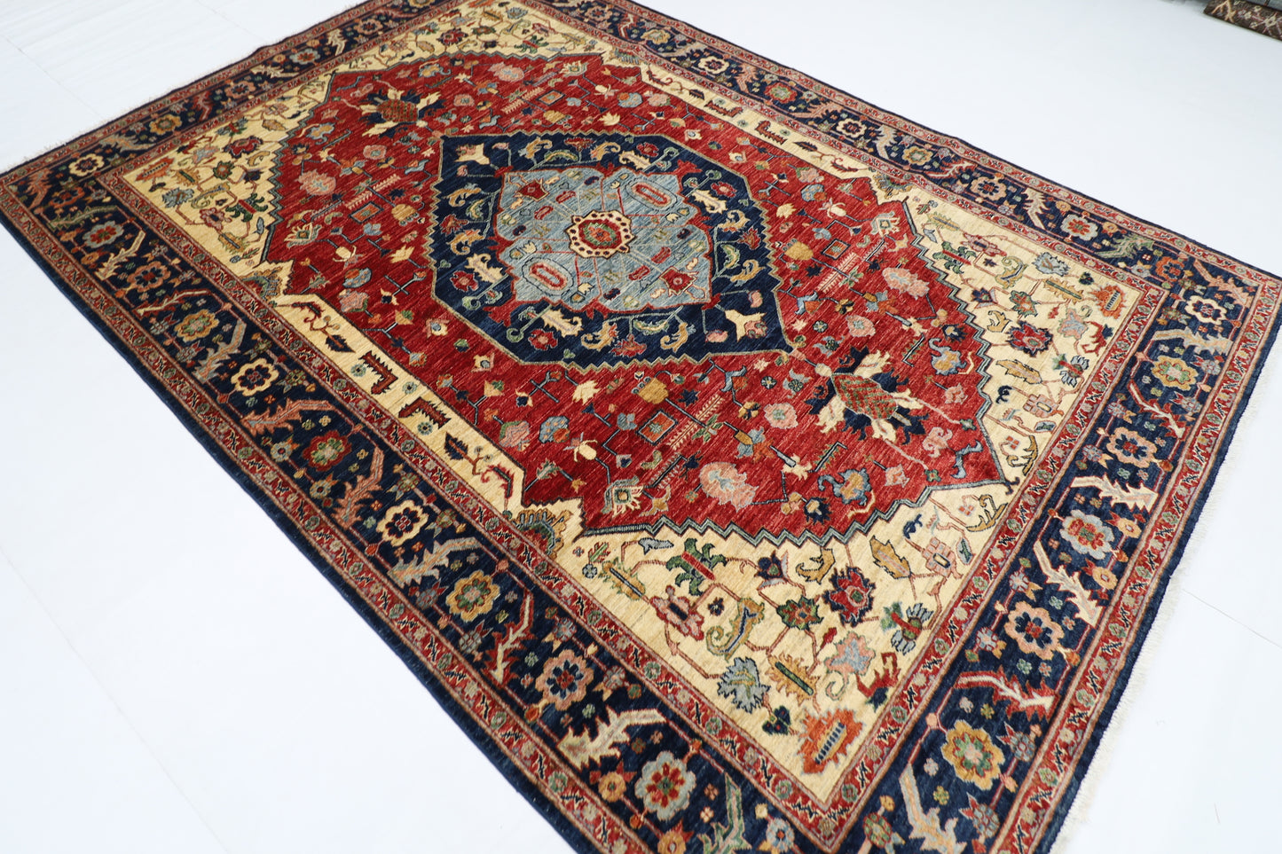 205 x 298 cm | Heriz Afghan Tribal Hand Knotted Veg Dye Wool carpet