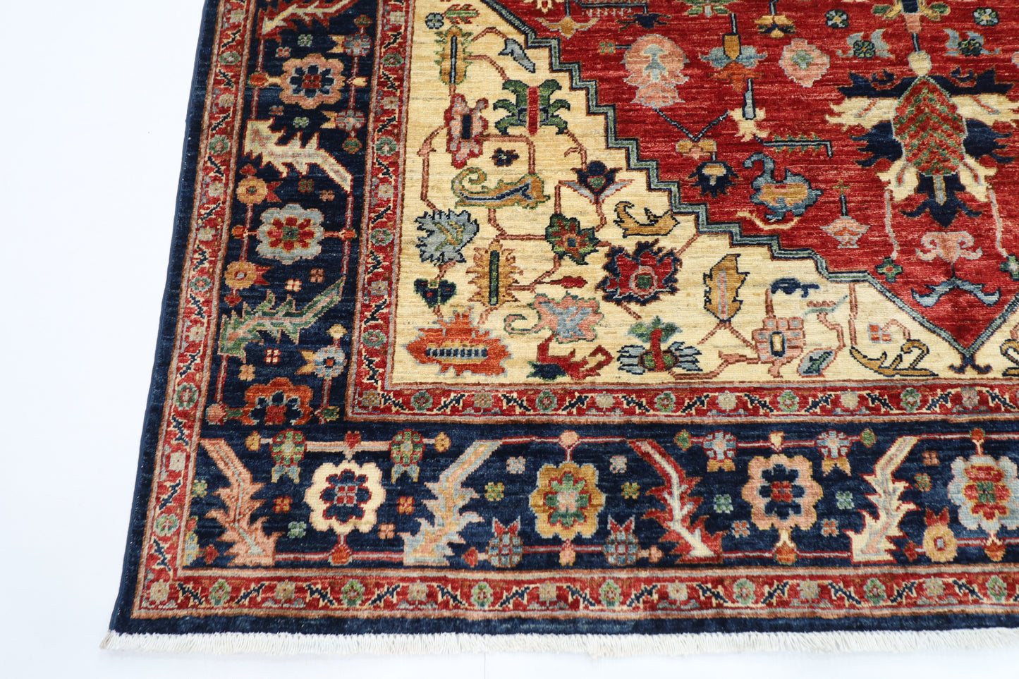 205 x 298 cm | Heriz Afghan Tribal Hand Knotted Veg Dye Wool carpet