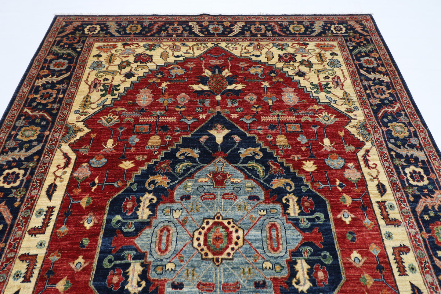 205 x 298 cm | Heriz Afghan Tribal Hand Knotted Veg Dye Wool carpet