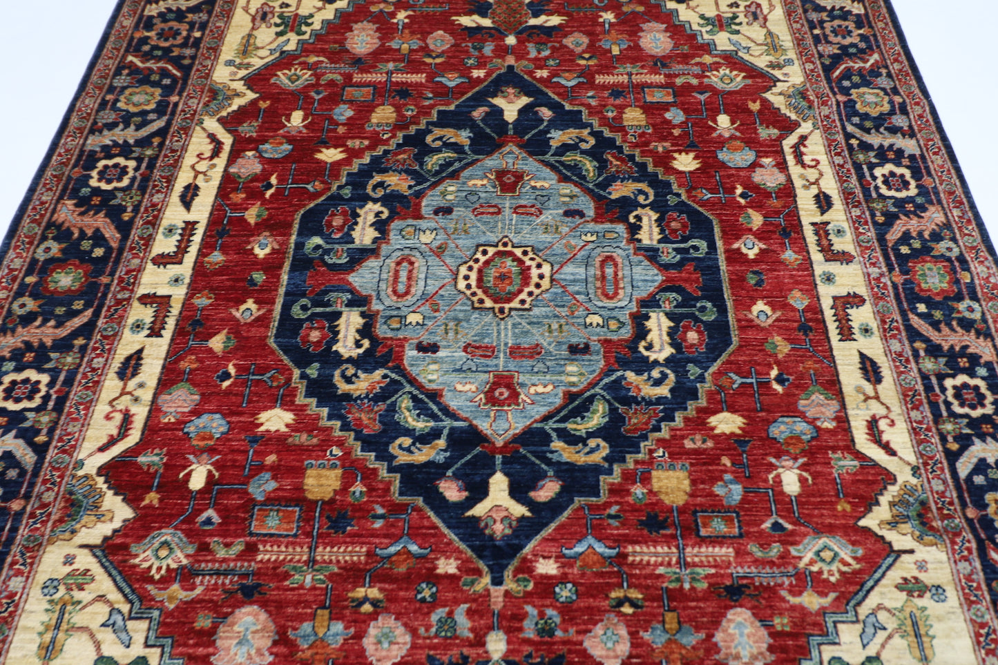 205 x 298 cm | Heriz Afghan Tribal Hand Knotted Veg Dye Wool carpet