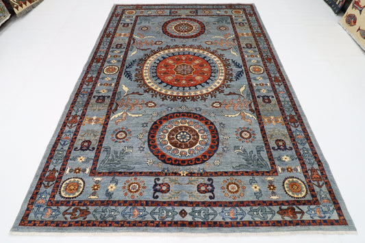 204 x 290 cm | Suzani Afghan Tribal Hand Knotted Veg Dye Wool carpet