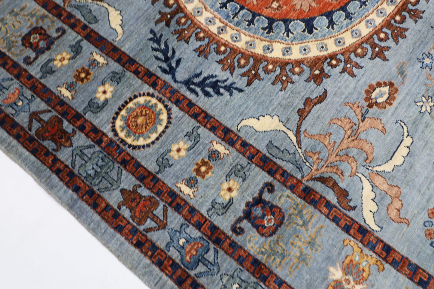 204 x 290 cm | Suzani Afghan Tribal Hand Knotted Veg Dye Wool carpet