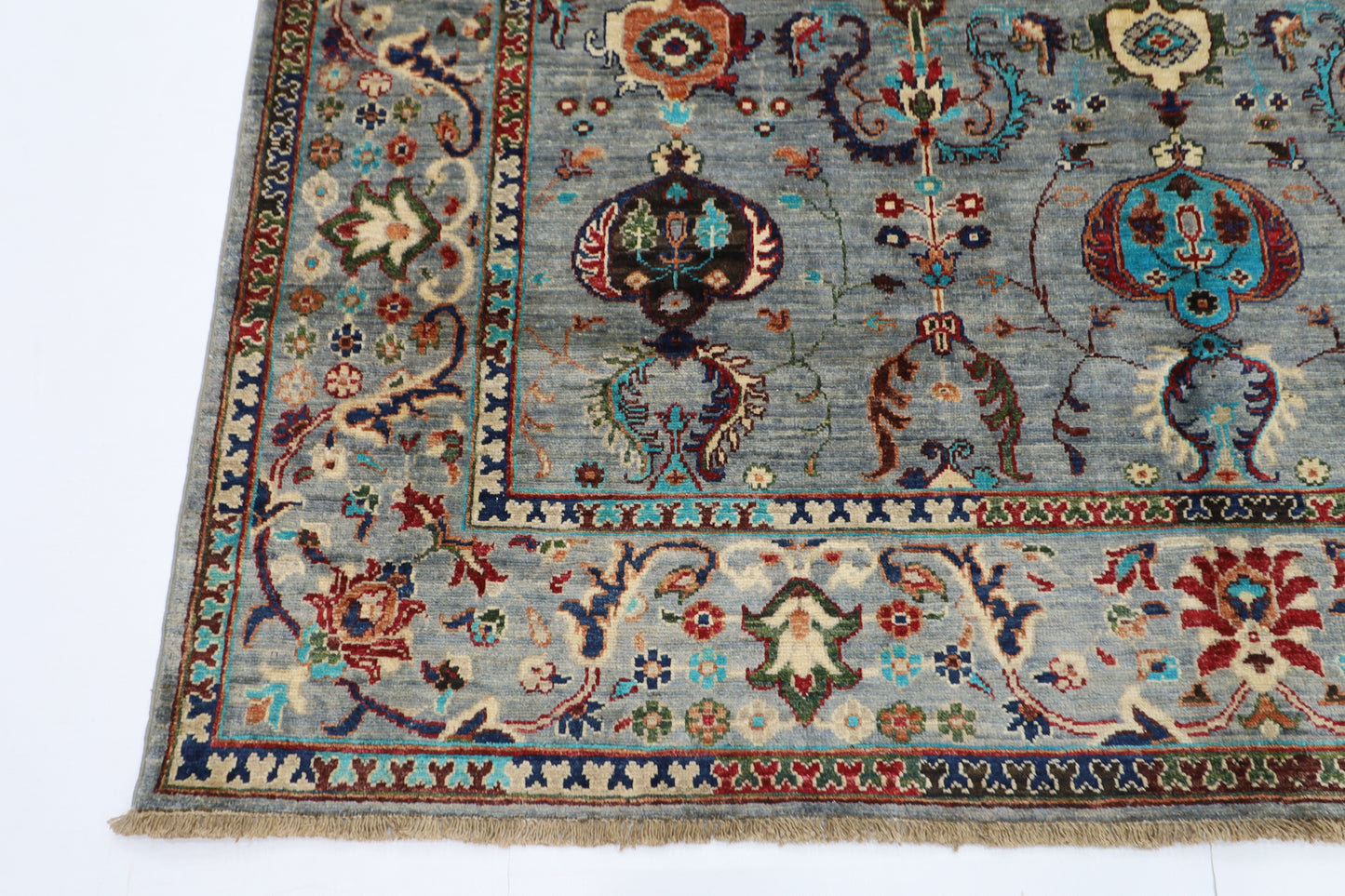 198 x 190 cm | Sultani Afghan Tribal Hand Knotted Veg Dye Wool carpet