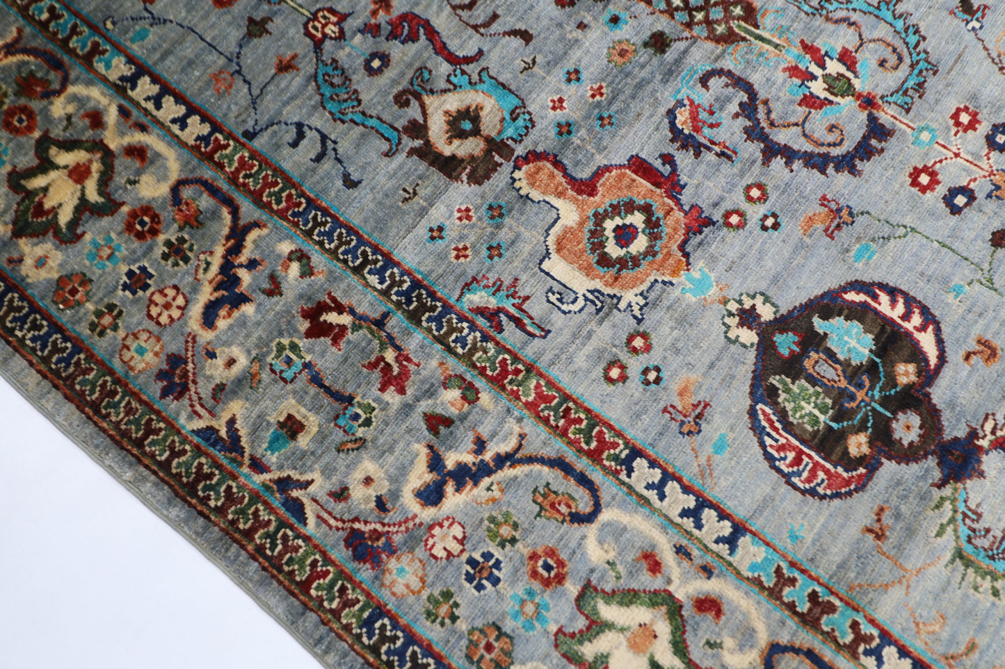198 x 190 cm | Sultani Afghan Tribal Hand Knotted Veg Dye Wool carpet