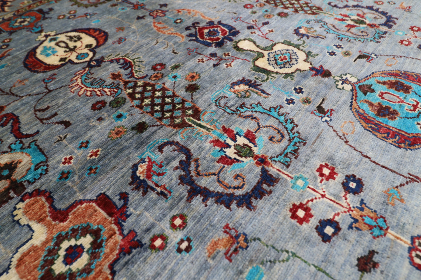 198 x 190 cm | Sultani Afghan Tribal Hand Knotted Veg Dye Wool carpet