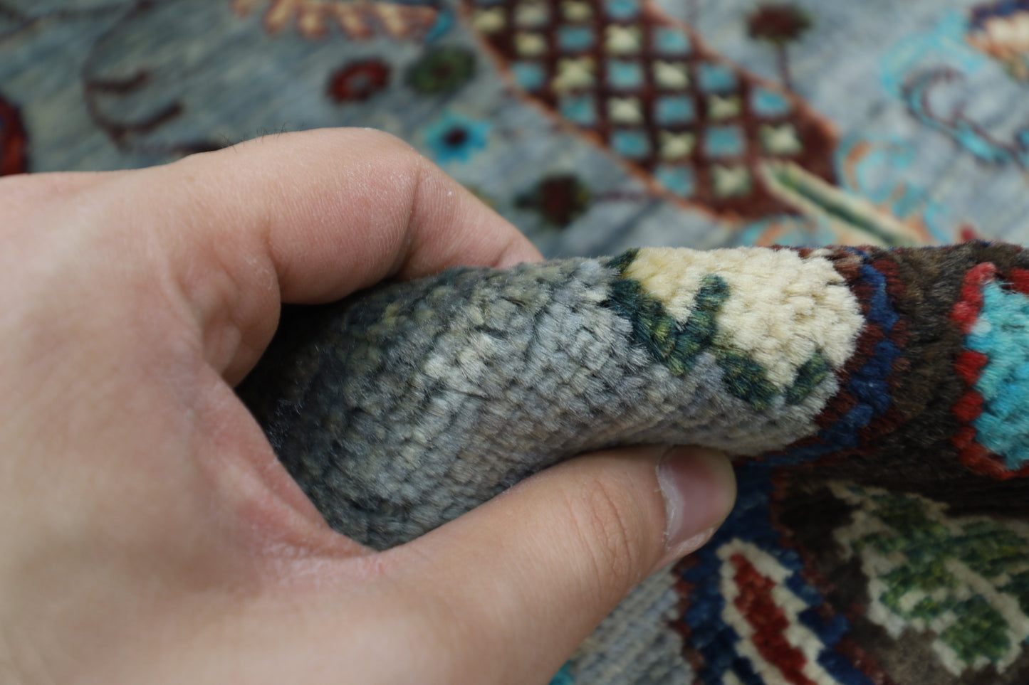 198 x 190 cm | Sultani Afghan Tribal Hand Knotted Veg Dye Wool carpet