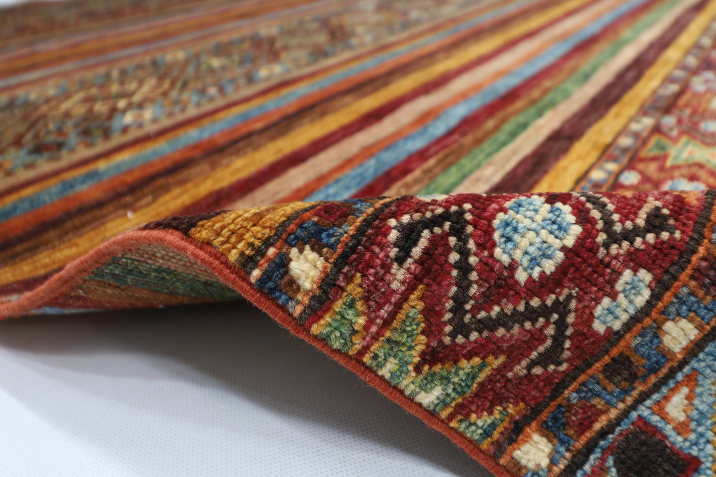 158 x 208 cm | Khorjun Afghan Tribal Hand Knotted Veg Dye Wool carpet