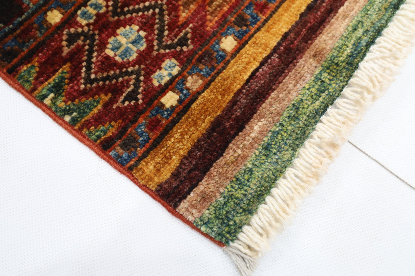 158 x 208 cm | Khorjun Afghan Tribal Hand Knotted Veg Dye Wool carpet