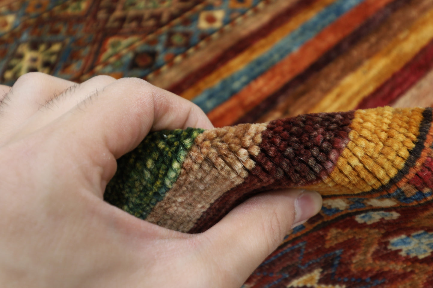 158 x 208 cm | Khorjun Afghan Tribal Hand Knotted Veg Dye Wool carpet