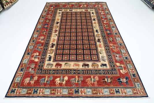 196 x 293 cm | Pazyryk Afghan Tribal Hand Knotted Veg Dye Wool carpet