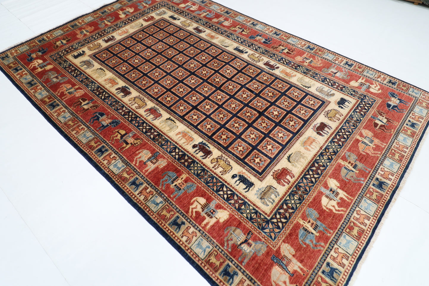 196 x 293 cm | Pazyryk Afghan Tribal Hand Knotted Veg Dye Wool carpet