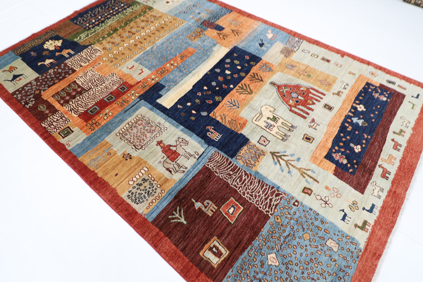 199 x 297 cm | Gabbeh Afghan Tribal Hand Knotted Veg Dye Wool carpet