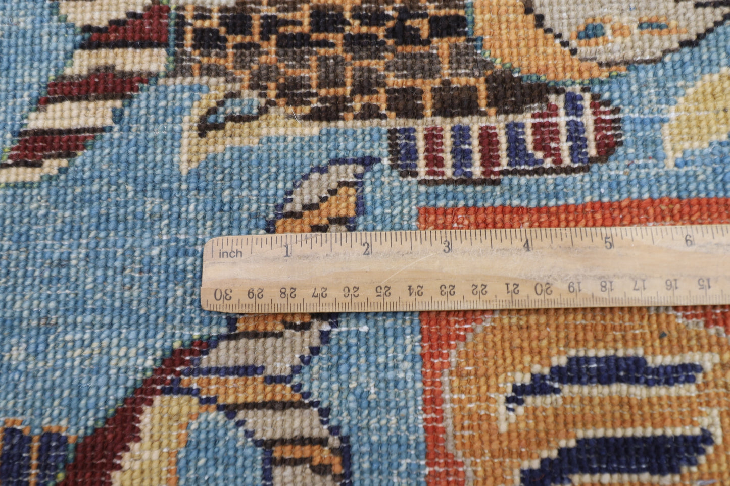 150 x 194 cm | Fish Blue Oriental Area Rug Afghan Hand Knotted Veg Dye Wool carpet