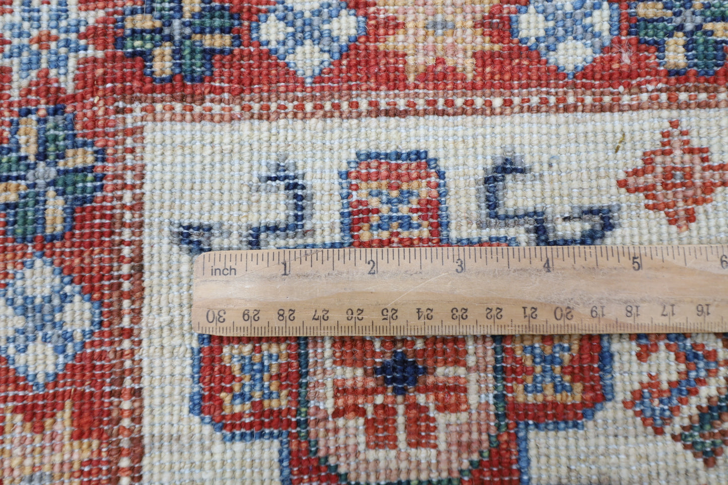 201 x 308 cm | Kazak Blue Oriental Area Rug Afghan Hand Knotted Veg Dye Wool carpet