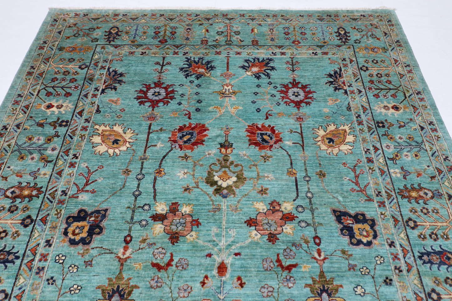 201 x 288 cm | Sultani Afghan Tribal Hand Knotted Veg Dye Wool carpet