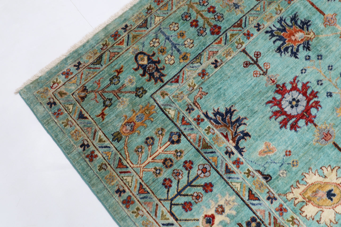201 x 288 cm | Sultani Afghan Tribal Hand Knotted Veg Dye Wool carpet