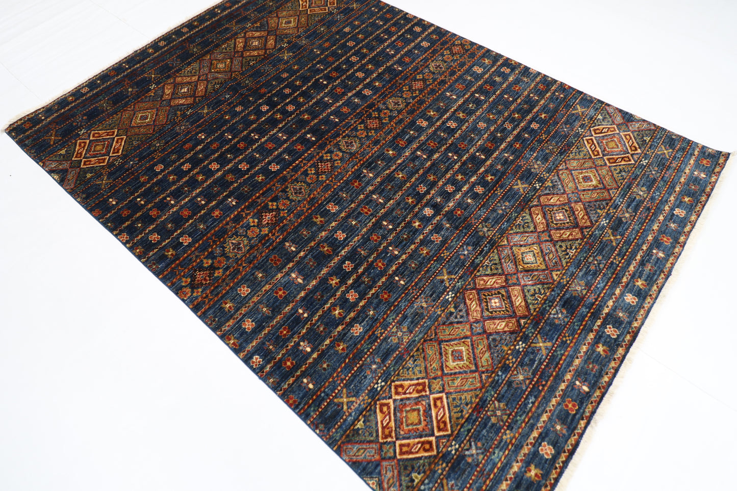 178 x 248 cm | Khorjun Afghan Tribal Hand Knotted Veg Dye Wool carpet