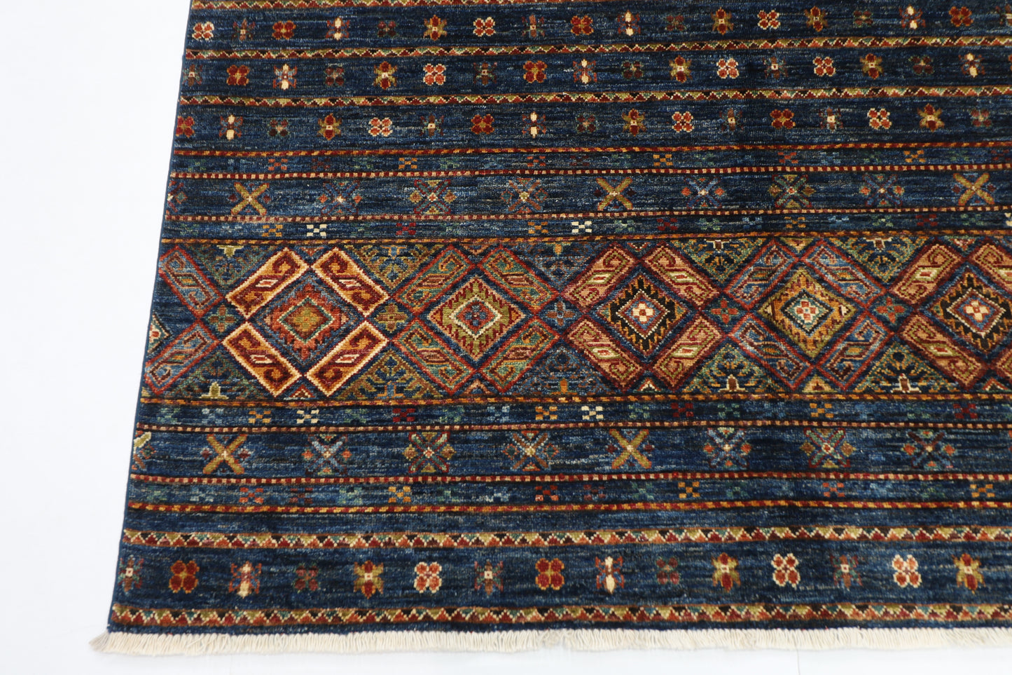 178 x 248 cm | Khorjun Afghan Tribal Hand Knotted Veg Dye Wool carpet