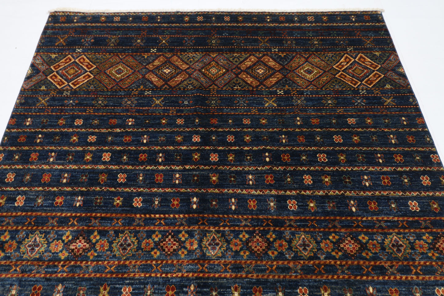 178 x 248 cm | Khorjun Afghan Tribal Hand Knotted Veg Dye Wool carpet