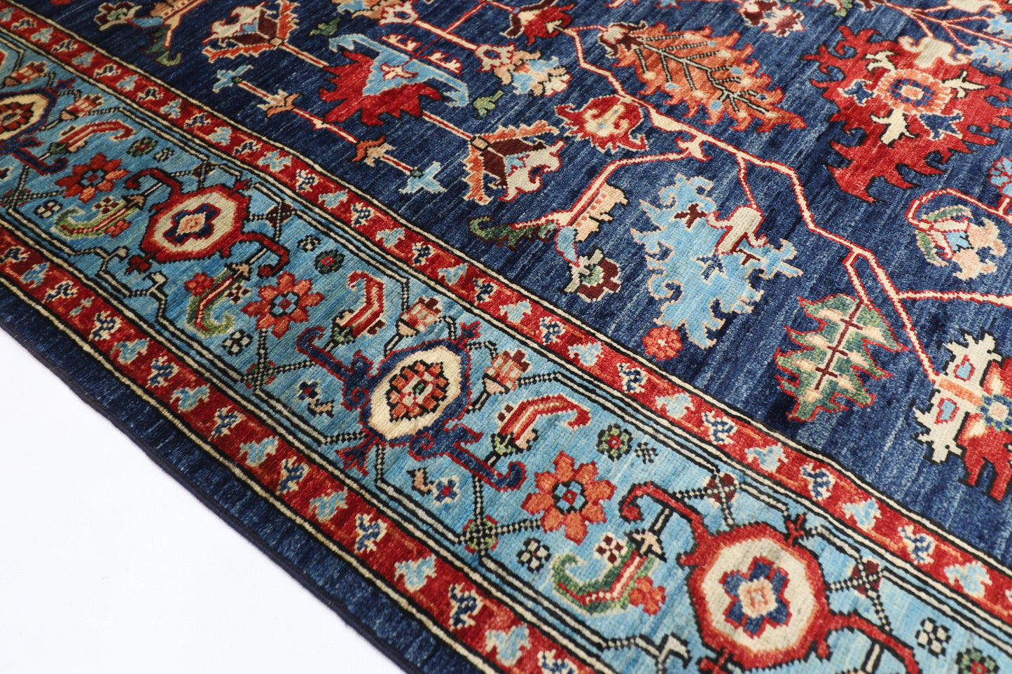 176 x 240 cm | Navy Blue Afghan Tribal Hand Knotted Veg Dye Wool carpet