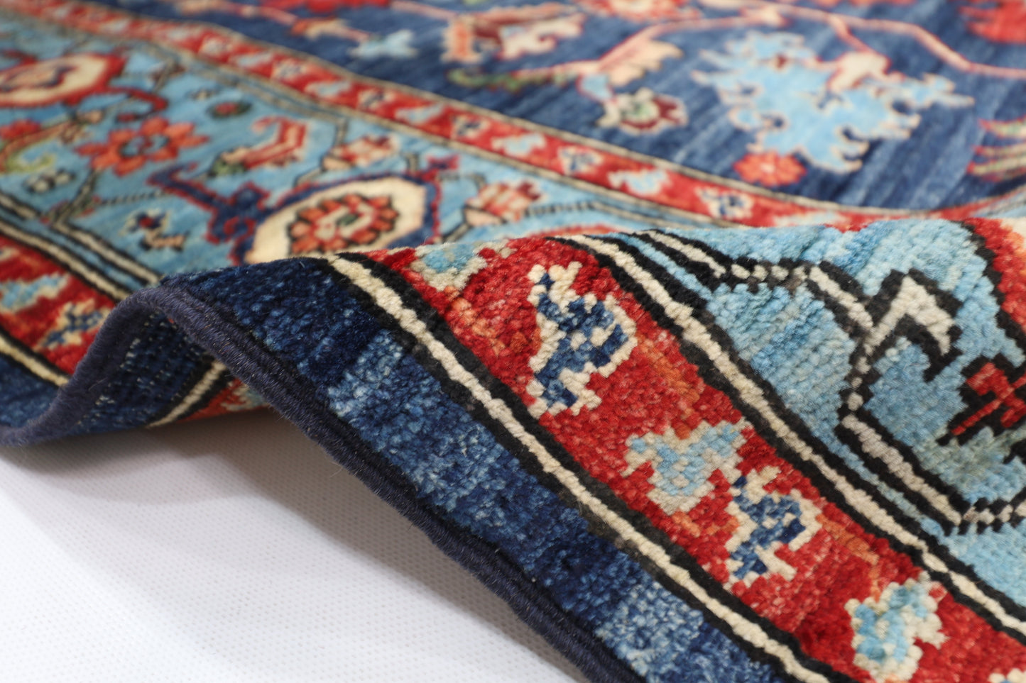 176 x 240 cm | Navy Blue Afghan Tribal Hand Knotted Veg Dye Wool carpet