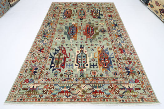 208 x 299 cm | Baluch Afghan Tribal Hand Knotted Veg Dye Wool carpet