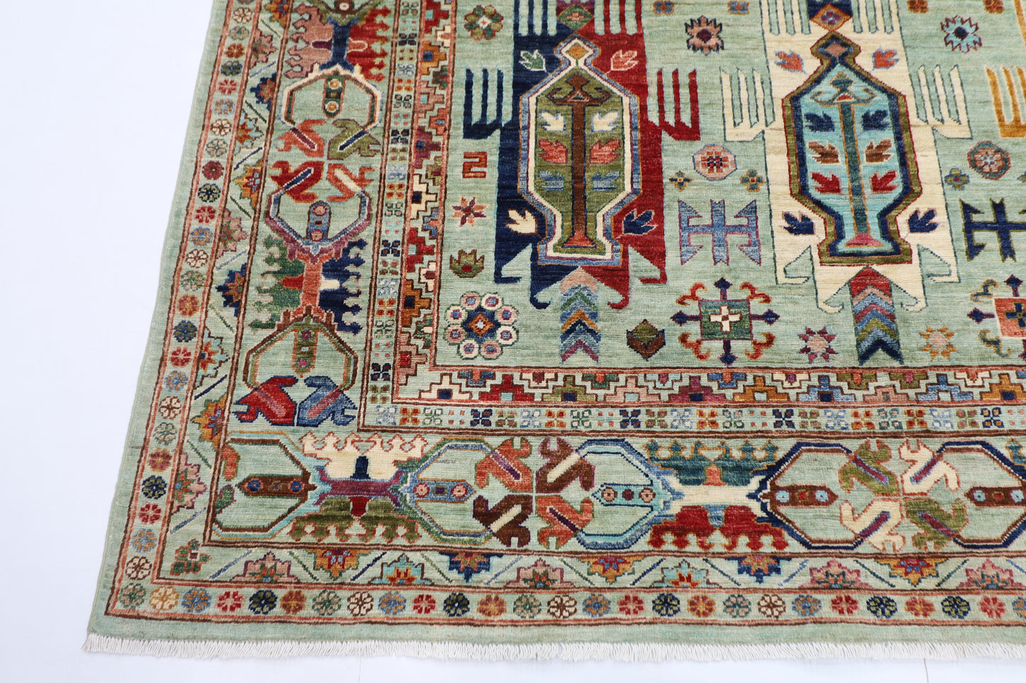 208 x 299 cm | Baluch Afghan Tribal Hand Knotted Veg Dye Wool carpet