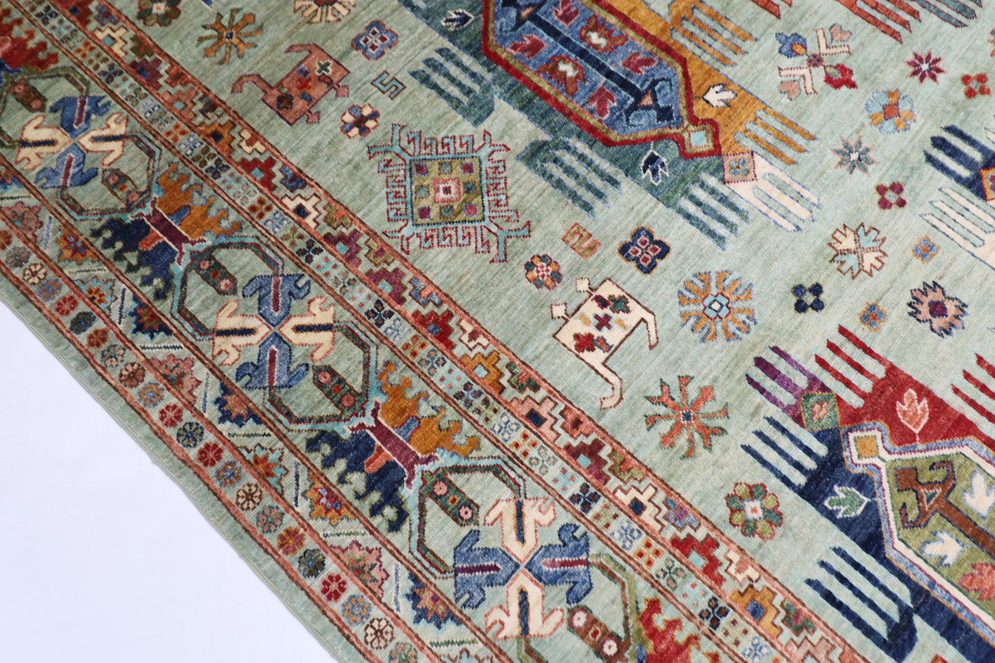 208 x 299 cm | Baluch Afghan Tribal Hand Knotted Veg Dye Wool carpet