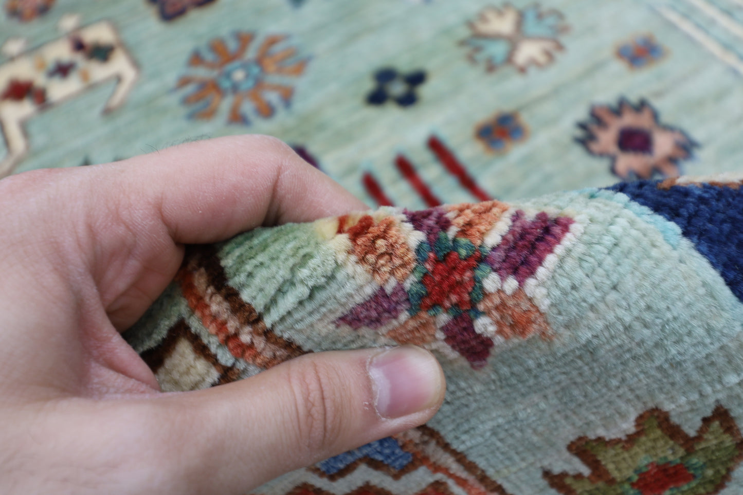208 x 299 cm | Baluch Afghan Tribal Hand Knotted Veg Dye Wool carpet