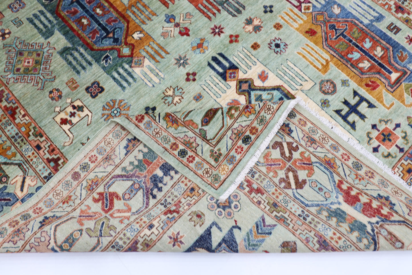 208 x 299 cm | Baluch Afghan Tribal Hand Knotted Veg Dye Wool carpet