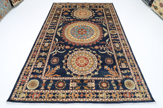 200 x 293 cm | Suzani Afghan Tribal Hand Knotted Veg Dye Wool carpet