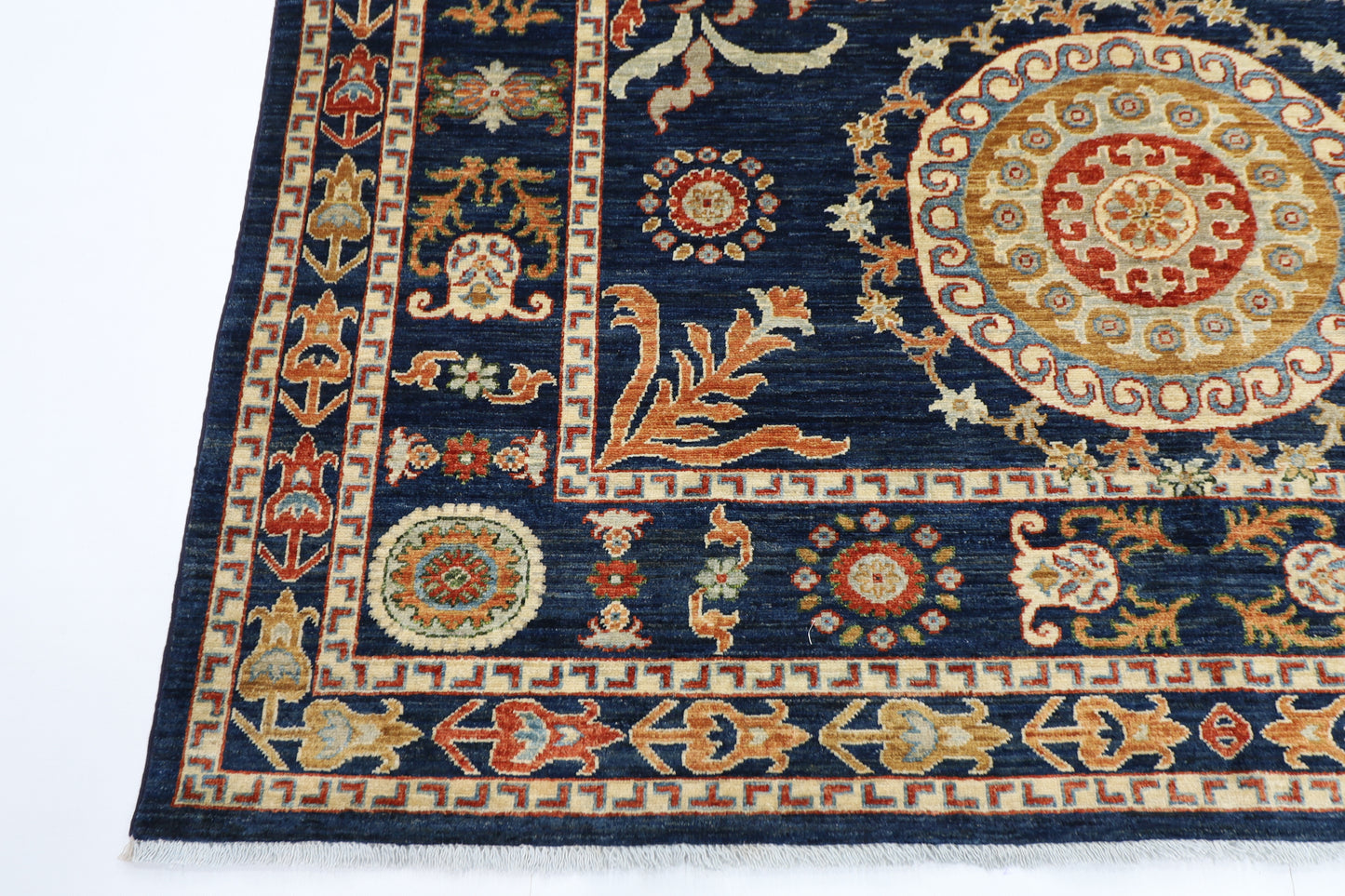 200 x 293 cm | Suzani Afghan Tribal Hand Knotted Veg Dye Wool carpet