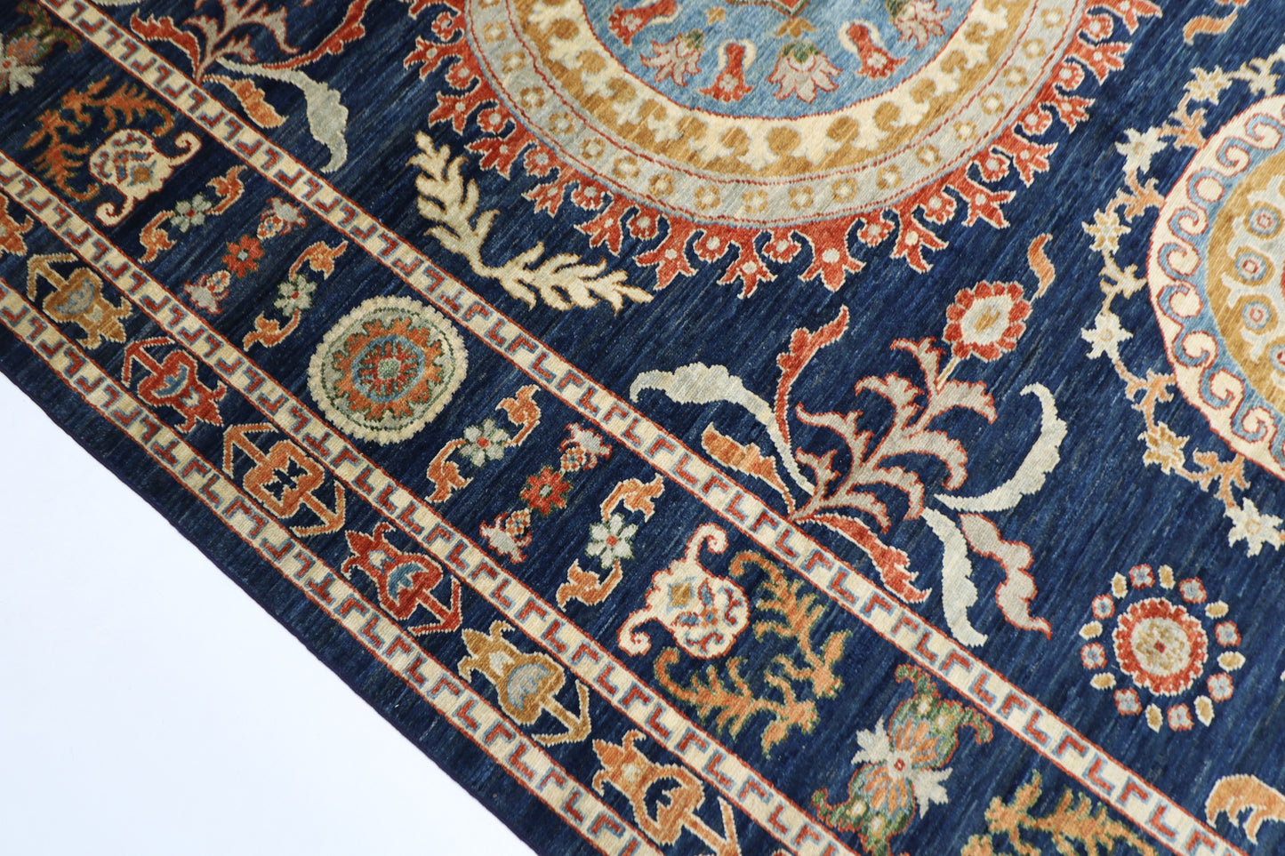200 x 293 cm | Suzani Afghan Tribal Hand Knotted Veg Dye Wool carpet