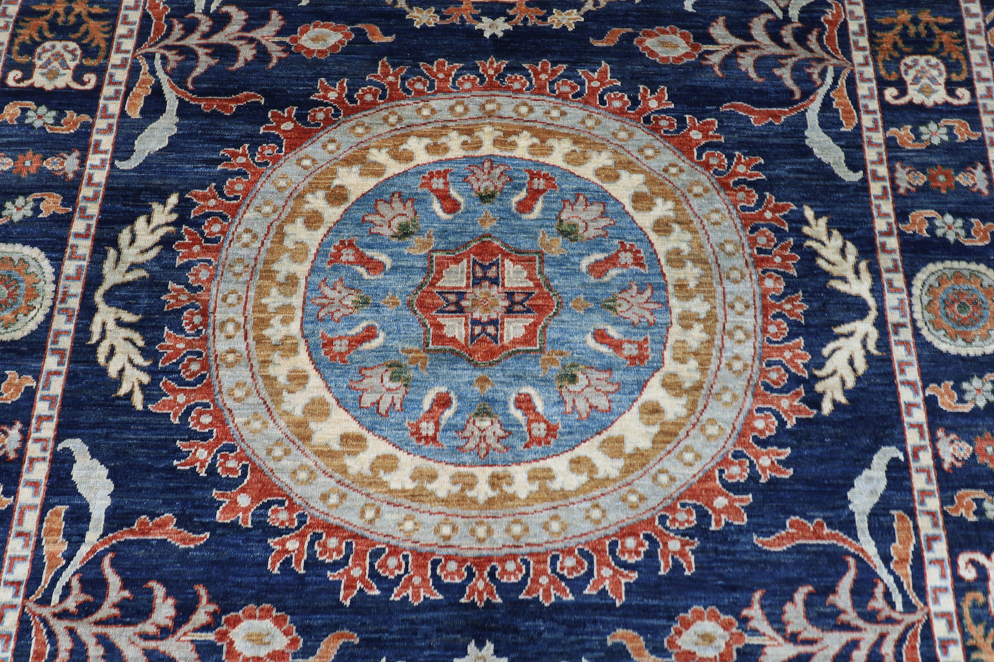 200 x 293 cm | Suzani Afghan Tribal Hand Knotted Veg Dye Wool carpet