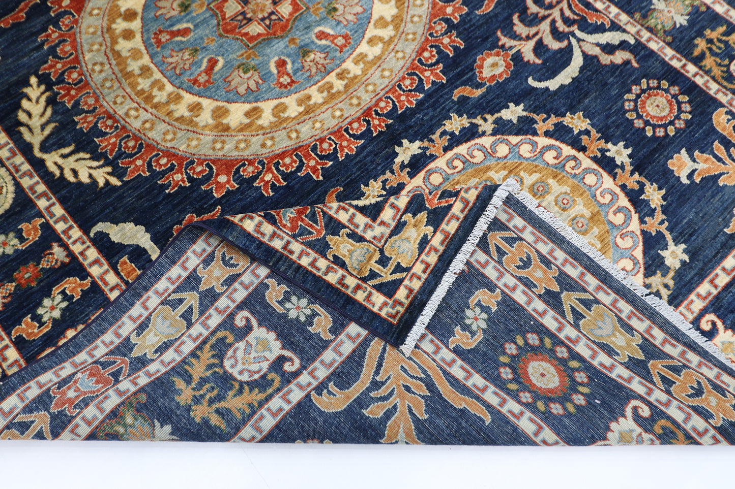 200 x 293 cm | Suzani Afghan Tribal Hand Knotted Veg Dye Wool carpet