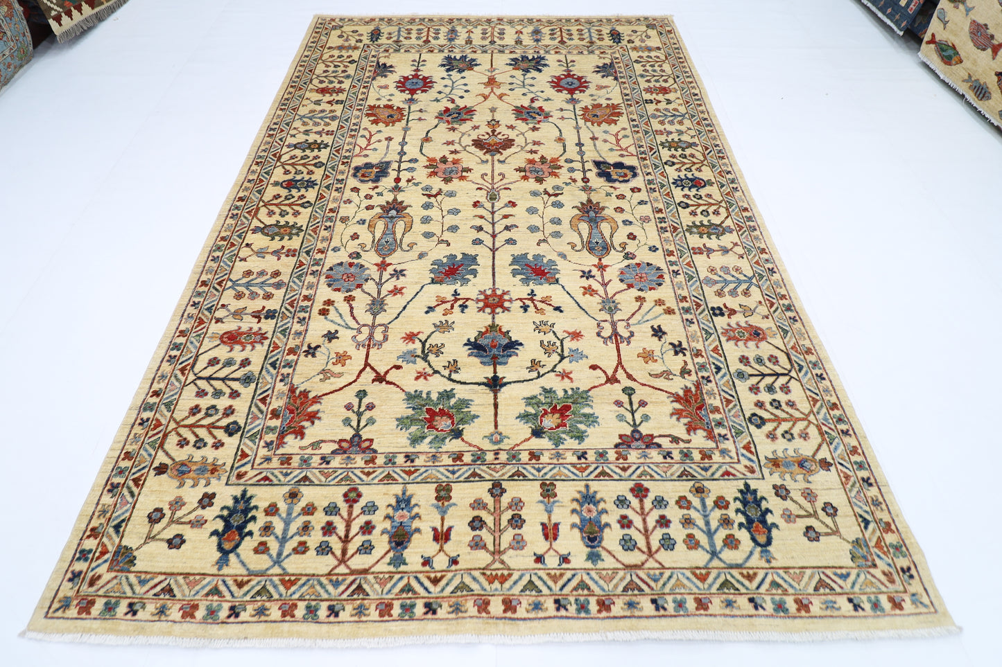 197 x 297 cm | Sultani Afghan Tribal Hand Knotted Veg Dye Wool carpet