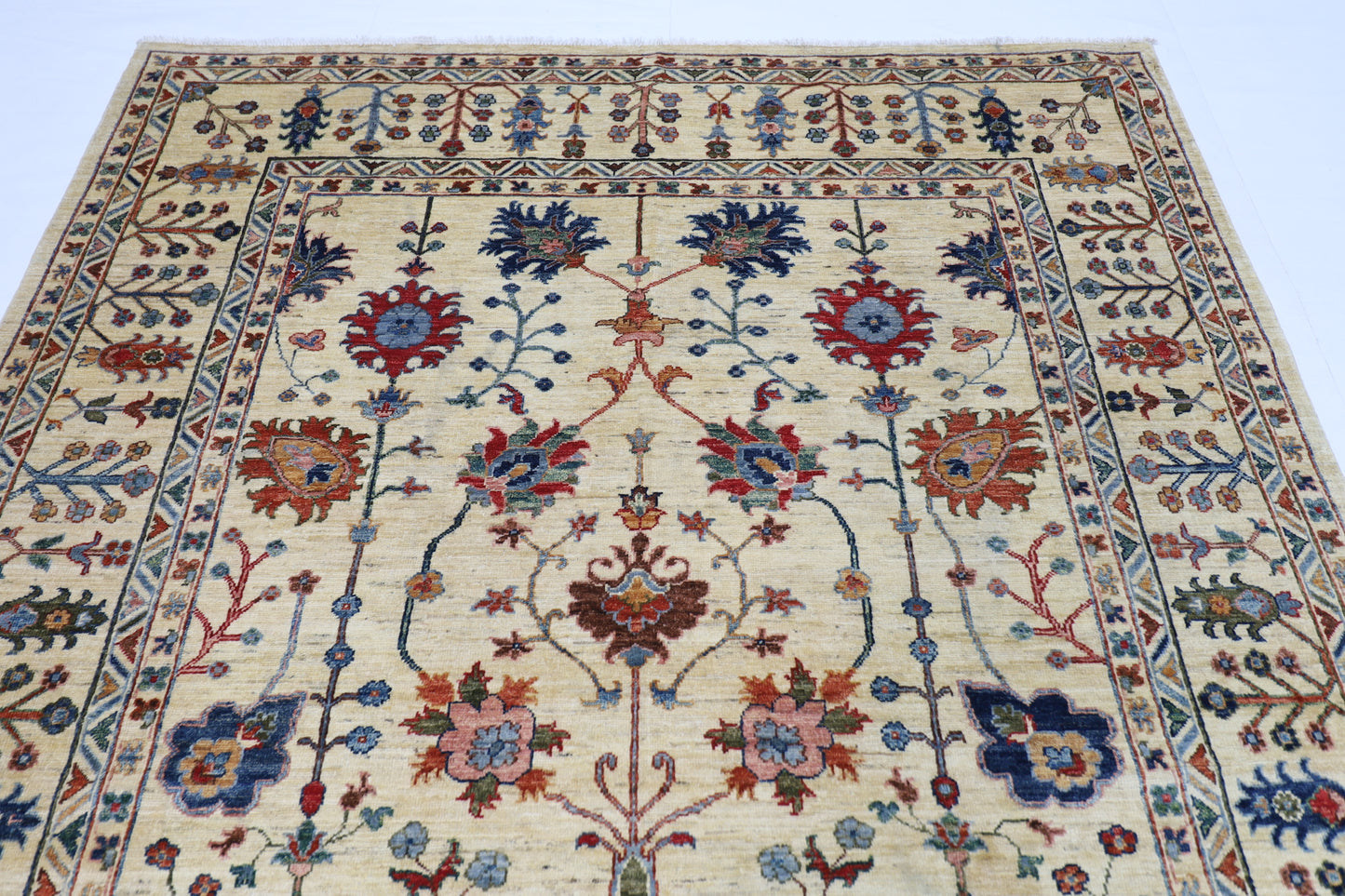 197 x 297 cm | Sultani Afghan Tribal Hand Knotted Veg Dye Wool carpet