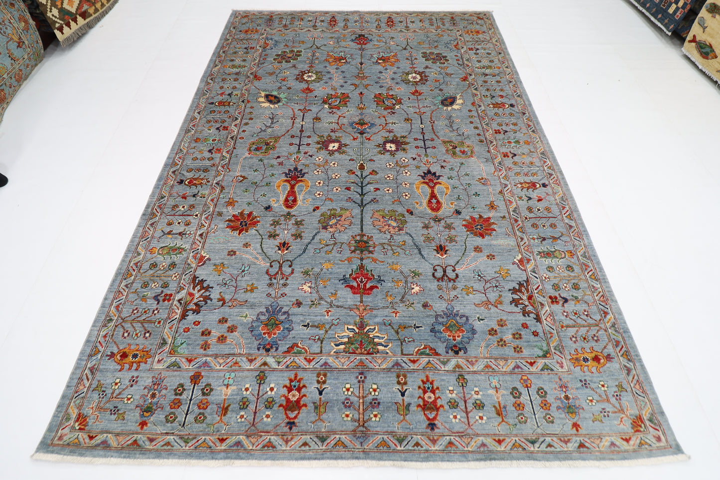 204 x 298 cm | Sultani Afghan Tribal Hand Knotted Veg Dye Wool carpet