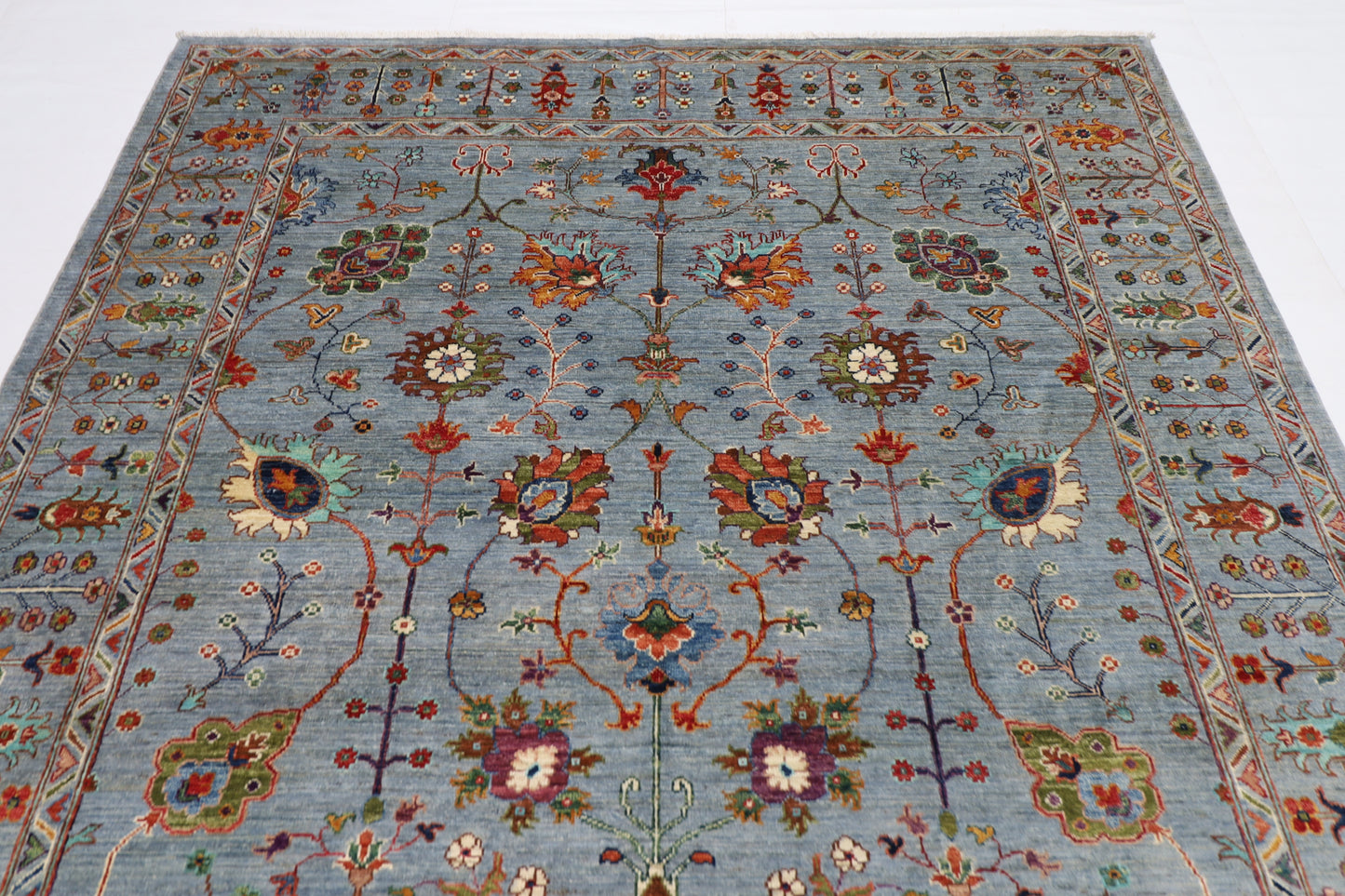 204 x 298 cm | Sultani Afghan Tribal Hand Knotted Veg Dye Wool carpet