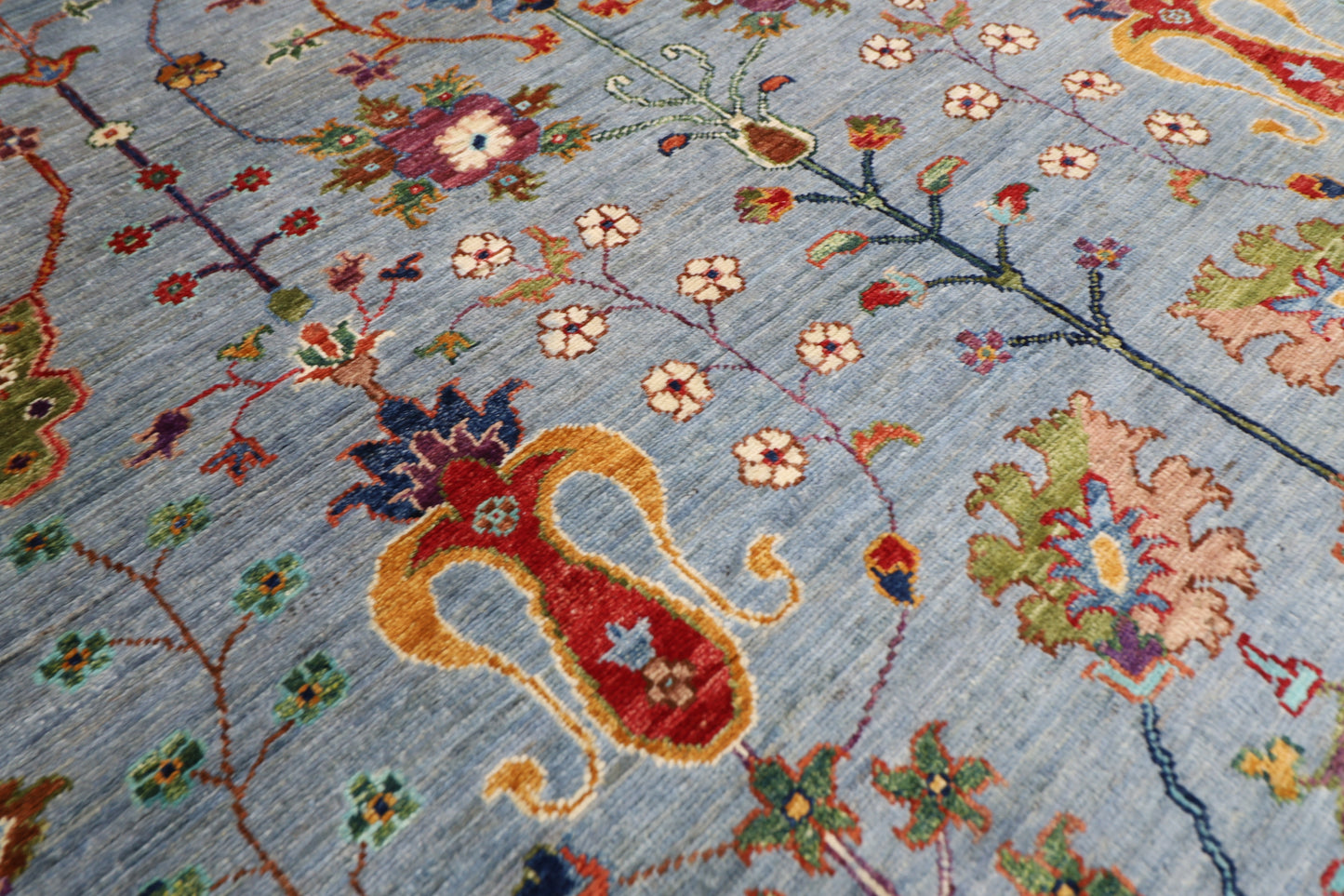 204 x 298 cm | Sultani Afghan Tribal Hand Knotted Veg Dye Wool carpet