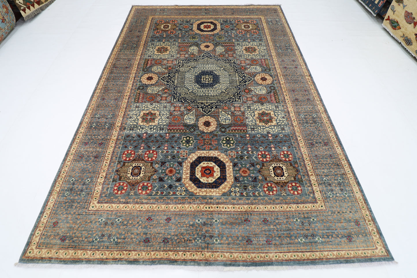 200 x 296 cm | Mamluk Afghan Tribal Hand Knotted Veg Dye Wool carpet