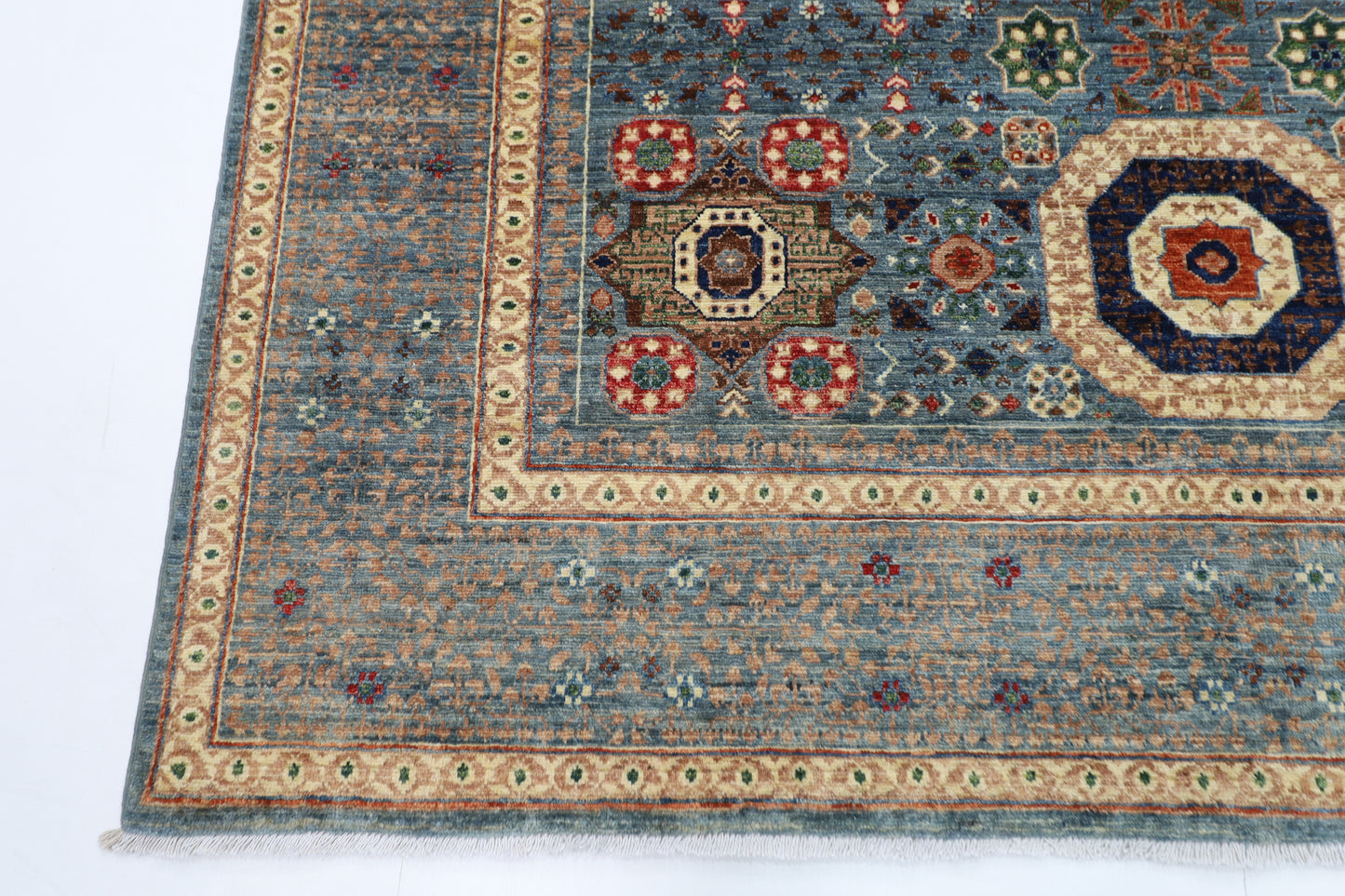 200 x 296 cm | Mamluk Afghan Tribal Hand Knotted Veg Dye Wool carpet