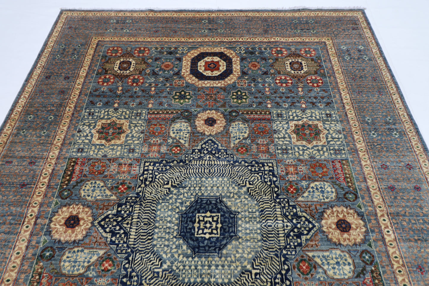 200 x 296 cm | Mamluk Afghan Tribal Hand Knotted Veg Dye Wool carpet