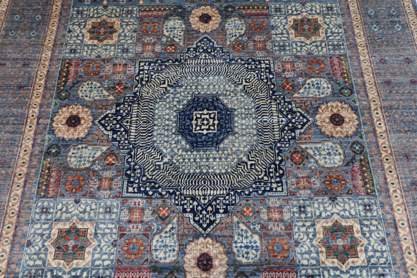 200 x 296 cm | Mamluk Afghan Tribal Hand Knotted Veg Dye Wool carpet