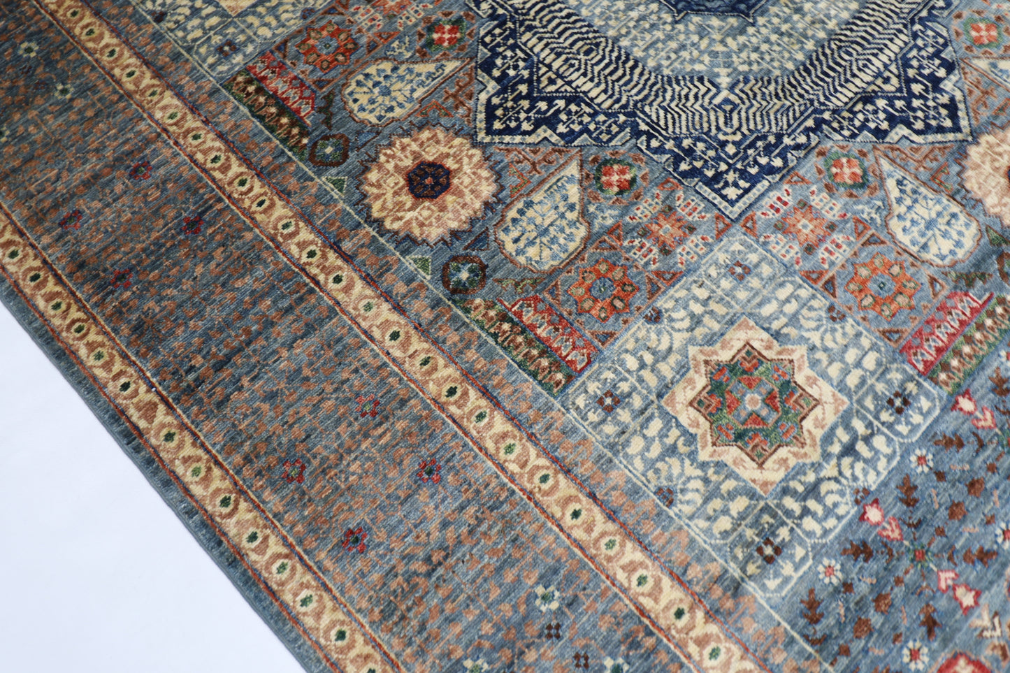 200 x 296 cm | Mamluk Afghan Tribal Hand Knotted Veg Dye Wool carpet