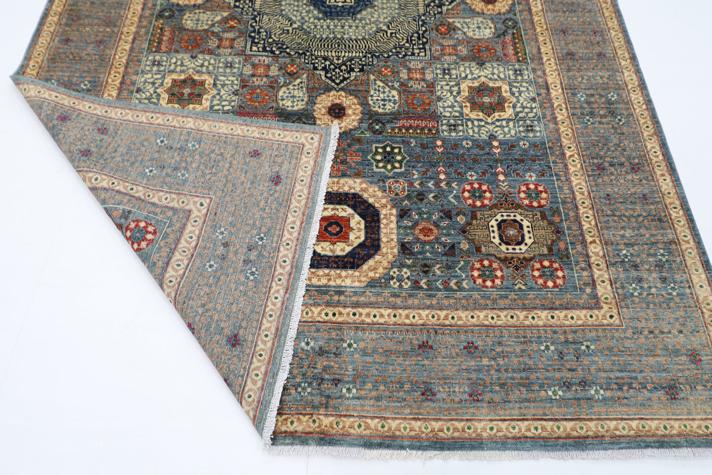 200 x 296 cm | Mamluk Afghan Tribal Hand Knotted Veg Dye Wool carpet