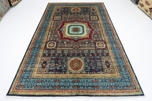 201 x 293 cm | Mamluk Afghan Tribal Hand Knotted Veg Dye Wool carpet
