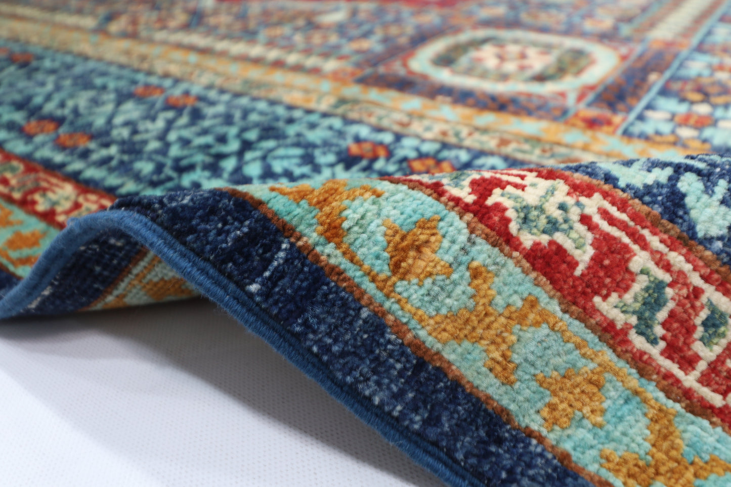 201 x 293 cm | Mamluk Afghan Tribal Hand Knotted Veg Dye Wool carpet