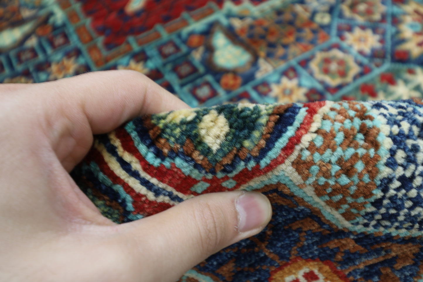 201 x 293 cm | Mamluk Afghan Tribal Hand Knotted Veg Dye Wool carpet