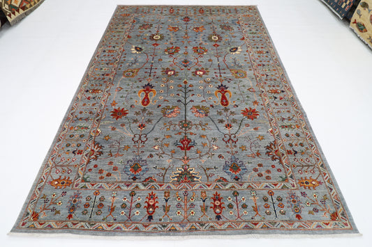 204 x 296 cm | Sultani Afghan Tribal Hand Knotted Veg Dye Wool carpet